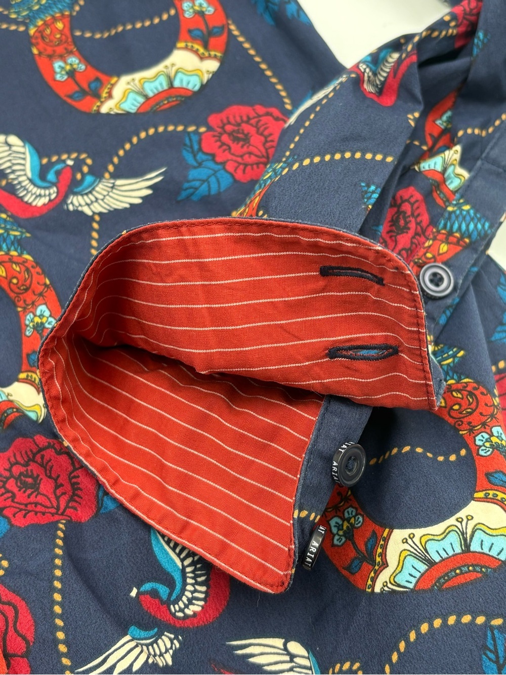 Ariat REAL Kirby Stretch Shirt M Ropey Rose Print Western Horseshoe Floral - Picture 12 of 16